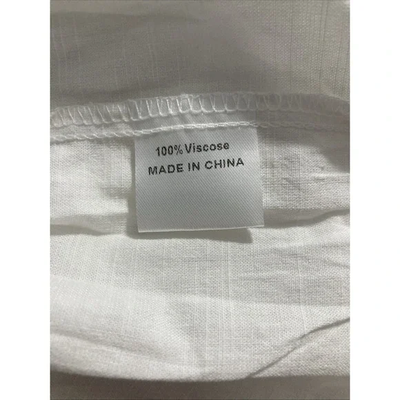 Zesica Women's White Tie Front Hidden Button Wide Collar Long Sleeve Top - SZ S - Picture 11 of 12